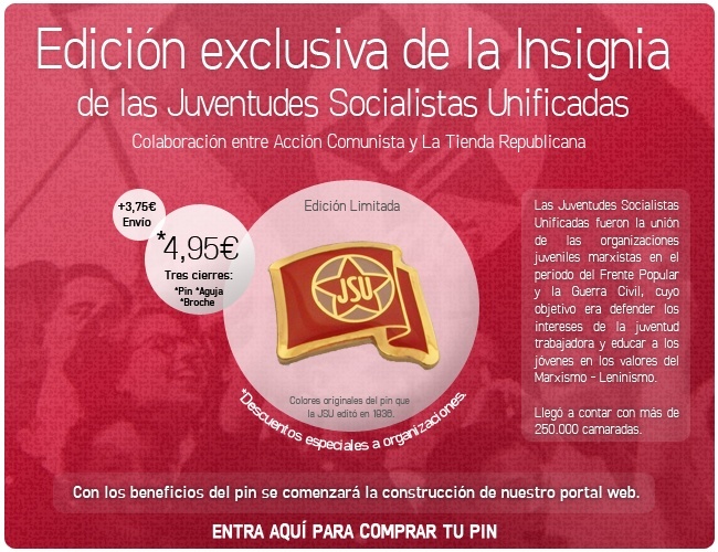 Acción Comunista y LTR editan la insignia histórica de las heroicas Juventudes Socialistas Unificadas. Insign11